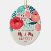 水素朴色フローラ新着パーソナライズされた セラミックオーナメント (右)