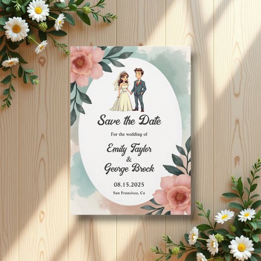 水素朴色フローラ新郎新婦結婚ズ セーブザデート