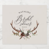 水素朴色フローラ植物性ブライダルシャワー ビールラベル (シングルラベル)