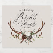 水素朴色フローラ植物性ブライダルシャワー リキュールボトルラベル (シングルラベル)