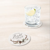 水素朴色フローラ植物性ブライダルシャワーl ラウンドペーパーコースター (インサイチュ)