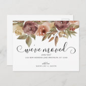 水素朴色フローラ秋スクリプト移動 案内ポストカード (正面/裏面)