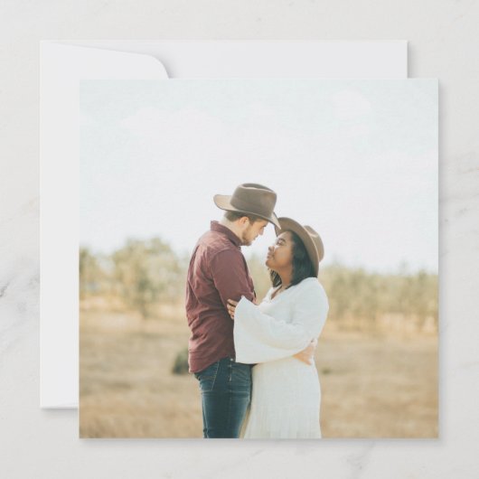 水素朴色フローラ結婚式の日付を保存 招待状 (裏面)