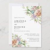 水素朴色フローラ結婚式招待状 招待状 (正面)