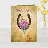 水素朴色フローラ縁起馬 カード (黄色い花)