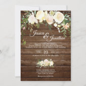 水素朴色フローラ赤面ピンクアイボリー結婚ズ 招待状 (正面)