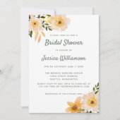 水素朴色フローラ赤面ピンクブライダルシャワー 招待状 (正面)