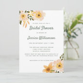 水素朴色フローラ赤面ピンクブライダルシャワー 招待状 (スタンド正面)