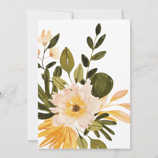 水素朴色フローラ赤面ピンクブライダルシャワー 招待状 (裏面)