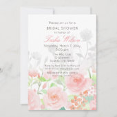 水素朴色フローラ赤面ブライダルシャワー 招待状 (正面)