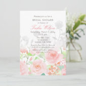 水素朴色フローラ赤面ブライダルシャワー 招待状 (スタンド正面)