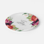 水素朴色フローラ70th誕生日パーティー ペーパープレート (アングル)