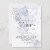 水素朴色ブルーバラ及びバラお尻 招待状 (正面)