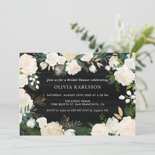 水素朴色プオ淡い色のニーブライダルシャワー 招待状 (スタンド正面)