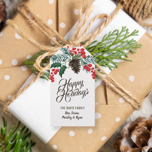 水素朴色ホリデーギフトラベル ギフトタグ