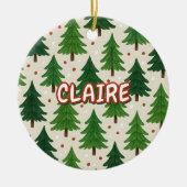 水素朴色ホリデーレッドグリーンピンテス セラミックオーナメント (正面)