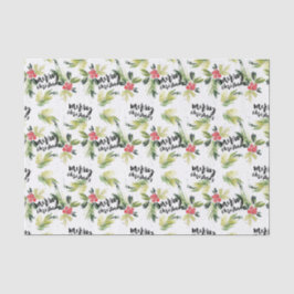 水素朴色ホリーパターンメリークリスマス 薄葉紙