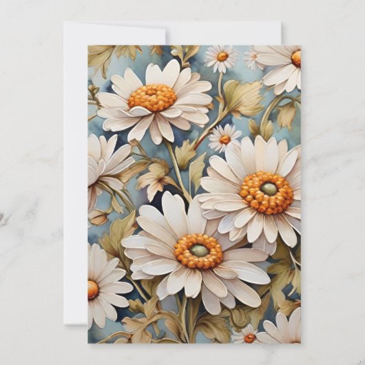 水素朴色ホワイトデイジーブライダルシャワー 招待状 (裏面)