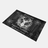 水素朴色ホワイトトナカイパーソナライズされたア ドアマット (アングル)