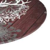 水素朴色ホワイトトナカイパーソナライズされたレッド カッティングボード (角)