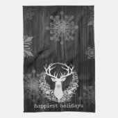 水素朴色ホワイトトナカイ キッチンタオル (縦)