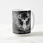 水素朴色ホワイトトナカイ コーヒーマグカップ (正面右)