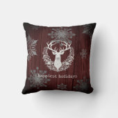 水素朴色ホワイトトナカイ | レッド クッション (裏面)