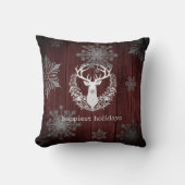 水素朴色ホワイトトナカイ | レッド クッション (正面)