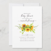 水素朴色ボヘミアンサンフラワーベビーシャワー 招待状 (正面)