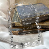 水素朴色ボホフローラエレガントアー結婚チ アクリル招待状