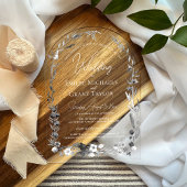 水素朴色ボホフローラエレガントアー結婚チ アクリル招待状