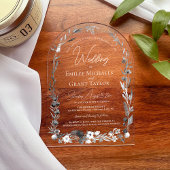 水素朴色ボホフローラエレガントアー結婚チ アクリル招待状