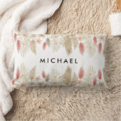 水素朴色ボホフローラパーソナライズされた ランバークッション (ブランケット)