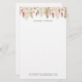 水素朴色ボホフローラパーソナライズされた 便箋 (正面/裏面)