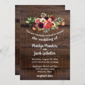 水素朴色ボホフローラ結婚式招待状 招待状 (正面/裏面)