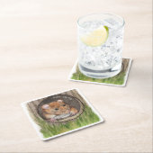 水素朴色マウス スクエアペーパーコースター (インサイチュ)