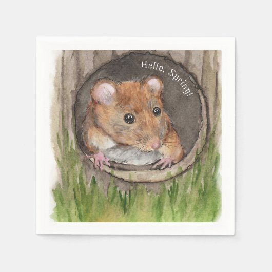 水素朴色マウス スタンダードカクテルナプキン (正面)