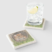 水素朴色マウス ストーンコースター (横)