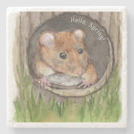 水素朴色マウス ストーンコースター