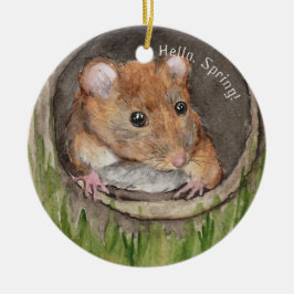 水素朴色マウス セラミックオーナメント