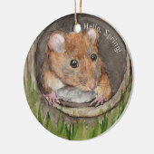 水素朴色マウス セラミックオーナメント (左)