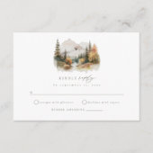 水素朴色マウンテンウェディングRSVPカード エンクロージャーカード (正面)