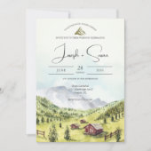 水素朴色マウンテンウッズパインツ結婚リー 招待状 (正面)