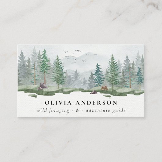 水素朴色マウンテンウッドランドフォレストガイド 名刺 (正面)