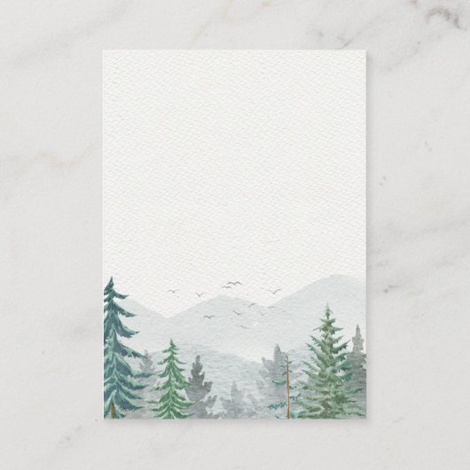水素朴色マウンテングリーンパイン結婚ズ エンクロージャーカード (裏面)