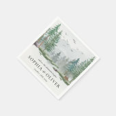 水素朴色マウンテングリーンパイン結婚ズ スタンダードカクテルナプキン (角)