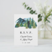 水素朴色マウンテンズパインウィンターRSVP インビテーションポストカード (スタンド正面)
