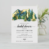 水素朴色マウンテンズパインブライダルシャワー 箔招待状 (立ち正面)