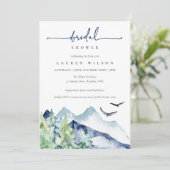 水素朴色マウンテンズブライダルシャワーカード 招待状 (スタンド正面)