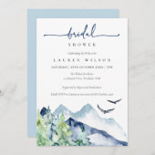 水素朴色マウンテンズブライダルシャワーカード 招待状 (正面/裏面)